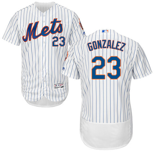 Mets #23 Adrian Gonzalez White(Blue Strip) Flexbase Authentic Collection Stitched MLB Jersey